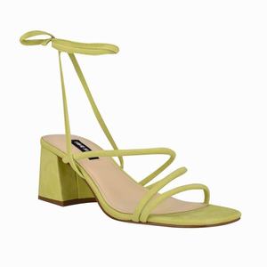 Nine West Gorg Ankle Wrap Heeled Sandals - Yellow - Ireland (AB3062154)